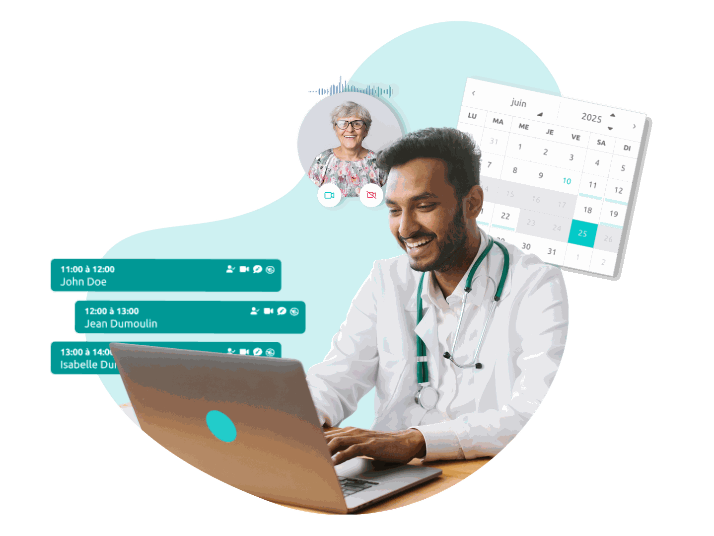 médecin sur son interface Myconsultation.be