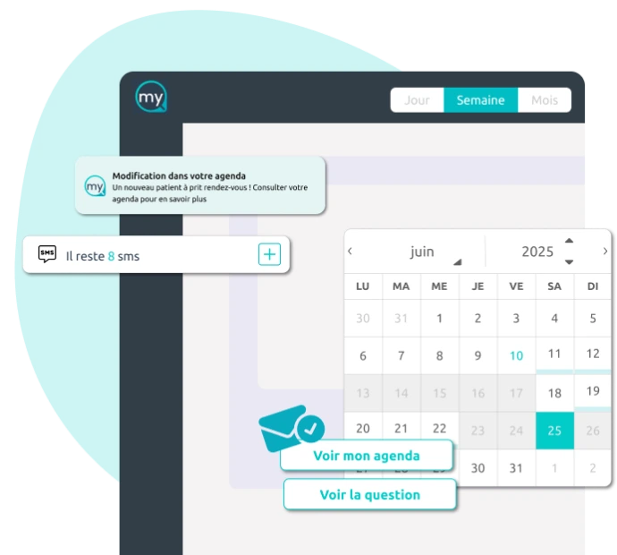 Medical appointment book, management of reminder text messages and notifications